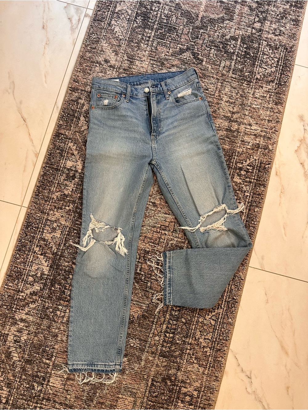 GAP Light Blue Distressed Boyfriend Jeans